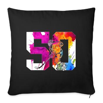 NUMBER 50 HOCKEY 50TH BIRTHDAY - Sofa pillowcase 17,3'' x 17,3'' (45 x 45 cm) - black - Front