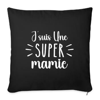 Super Granny, Grandma Gift - Sofa pillowcase 17,3'' x 17,3'' (45 x 45 cm) - black - Front