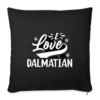 J’aime dalmatien - Housse de coussin décorative 45 x 45 cm - noir - Devant