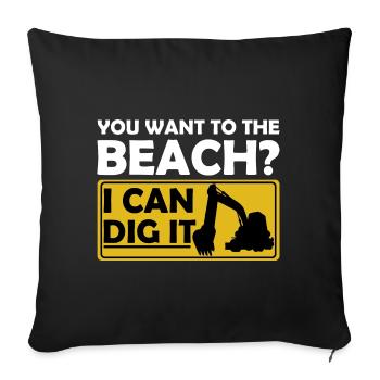 Retro Excavator Slogan Excavator Driver Construction Site - Sofa pillowcase 17,3'' x 17,3'' (45 x 45 cm) - black - Front