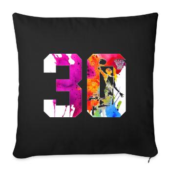 30TH BIRTHDAY BASKETBALL NUMBER 30 - Sofa pillowcase 17,3'' x 17,3'' (45 x 45 cm) - black - Front