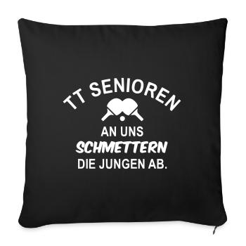 Tischtennis Senioren - Sofakissenbezug 45 x 45 cm - Schwarz - Vorne