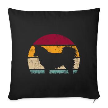 Icelandic Dog Vintage Retro - Sofa pillowcase 17,3'' x 17,3'' (45 x 45 cm) - black - Front