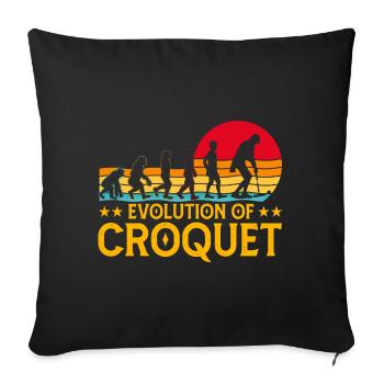 Evolution of Croquet - Sofa pillowcase 17,3'' x 17,3'' (45 x 45 cm) - black - Front
