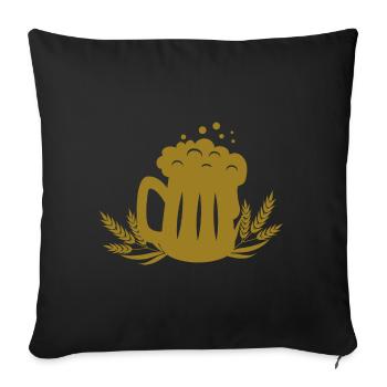 Bière - Mug à bière - Fête - Tente à bière - Festival folklorique - Housse de coussin décorative 45 x 45 cm - noir - Devant