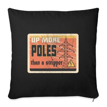 Power Lineman Power Line Electrician - Sofa pillowcase 17,3'' x 17,3'' (45 x 45 cm) - black - Front