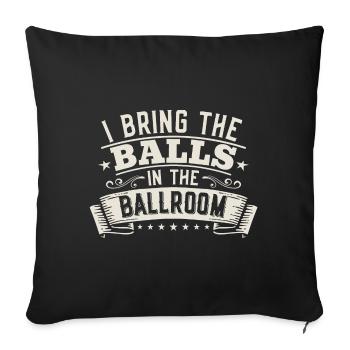 Dancing Slogan Ballroom Couple Dance Dance Floor - Sofa pillowcase 17,3'' x 17,3'' (45 x 45 cm) - black - Front