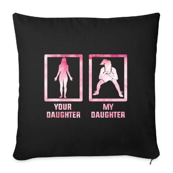 Ta fille Ma fille - Housse de coussin décorative 45 x 45 cm - noir - Devant