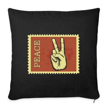 Peace - Sofa pillowcase 17,3'' x 17,3'' (45 x 45 cm) - black - Front
