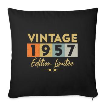 Vintage 1957 Édition Limitée - Housse de coussin décorative 45 x 45 cm - noir - Devant