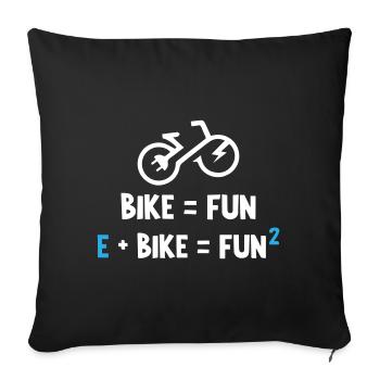 E Bike Is Fun - Sofa pillowcase 17,3'' x 17,3'' (45 x 45 cm) - black - Front