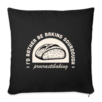 Sourdough bread lover funny quotes - Sofa pillowcase 17,3'' x 17,3'' (45 x 45 cm) - black - Front