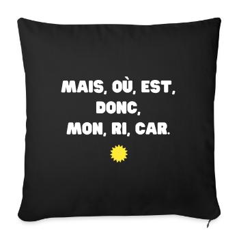 Mais où est donc mon ri car humour pastis - Housse de coussin décorative 45 x 45 cm - noir - Devant