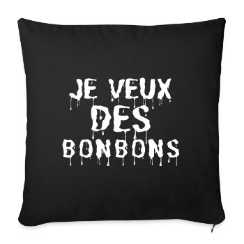 Je veux des bonbons - Halloween - Housse de coussin décorative 45 x 45 cm - noir - Devant