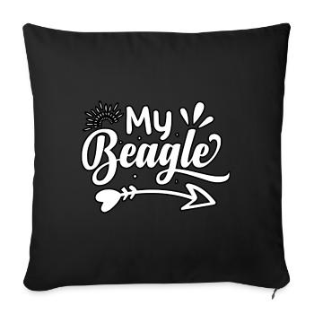 Mon Beagle - Housse de coussin décorative 45 x 45 cm - noir - Devant
