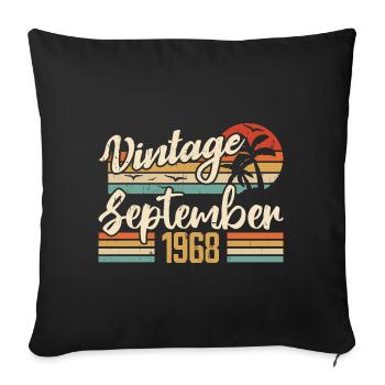 September 1968 Birthday Gift September 1968 - Sofa pillowcase 17,3'' x 17,3'' (45 x 45 cm) - black - Front