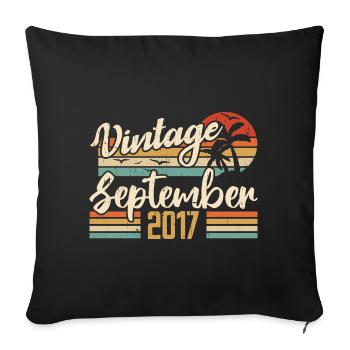 September 2017 Birthday Gift September 2017 - Sofa pillowcase 17,3'' x 17,3'' (45 x 45 cm) - black - Front