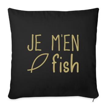 Je m'en fish - Housse de coussin décorative 45 x 45 cm - noir - Devant