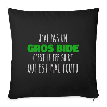I don't have a big belly it's the gift tee shirt - Sofa pillowcase 17,3'' x 17,3'' (45 x 45 cm) - black - Front