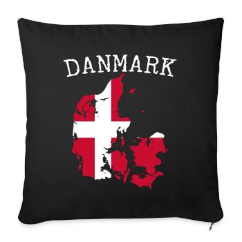 Denmark flag map - Sofa pillowcase 17,3'' x 17,3'' (45 x 45 cm) - black - Front