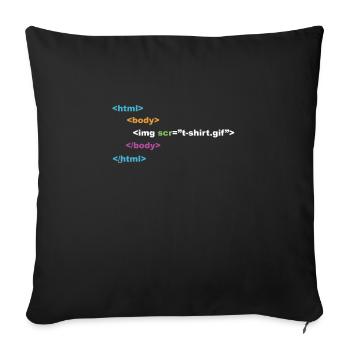 HTML-Programmierer Computer-Nerd - Sofakissenbezug 45 x 45 cm - Schwarz - Vorne