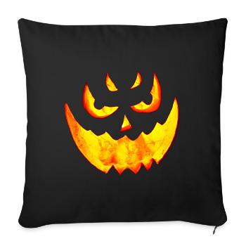 Citrouille rougeoyante diabolique - Housse de coussin décorative 45 x 45 cm - noir - Devant
