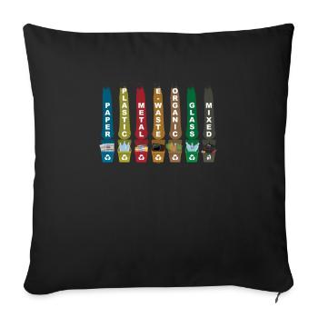Recycle Garbage - Sofa pillowcase 17,3'' x 17,3'' (45 x 45 cm) - black - Front