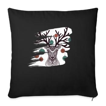 Christmas Deer Christmas Day Abstract Art Work - Sofa pillowcase 17,3'' x 17,3'' (45 x 45 cm) - black - Front