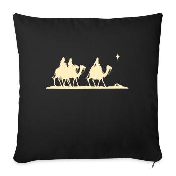 Three Kings Nativity Scene - Sofa pillowcase 17,3'' x 17,3'' (45 x 45 cm) - black - Front