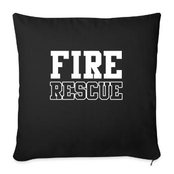 Pompier secouriste - Housse de coussin décorative 45 x 45 cm - noir - Devant