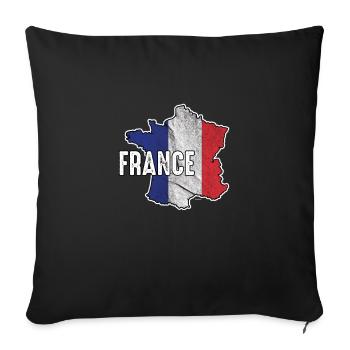 Drapeau Patriotique France Patriote Nationalisme Français - Housse de coussin décorative 45 x 45 cm - noir - Devant