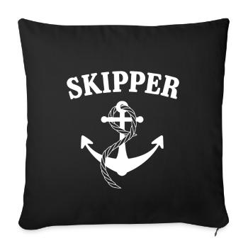 Skipper des Bootes - Sofakissenbezug 45 x 45 cm - Schwarz - Vorne