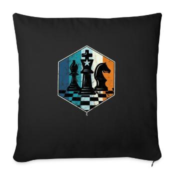 Retro Vintage Chess Piece Chess Master Club - Sofa pillowcase 17,3'' x 17,3'' (45 x 45 cm) - black - Front