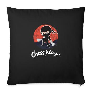 Jeu de plateau d'échecs Joueur de plateau Geek Nerds Echecs - Housse de coussin décorative 45 x 45 cm - noir - Devant