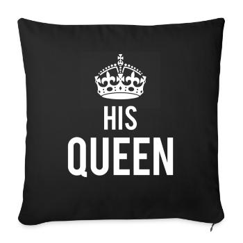 Sa reine - Housse de coussin décorative 45 x 45 cm - noir - Devant