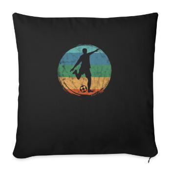 Retro Football Soccer Sports Vintage Graphic - Sofa pillowcase 17,3'' x 17,3'' (45 x 45 cm) - black - Front