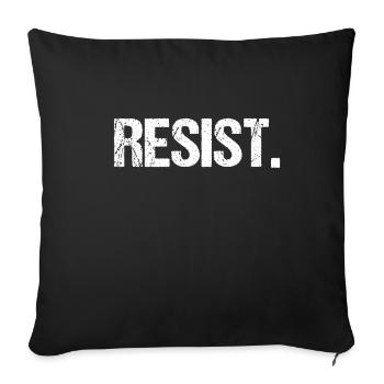 RĂŠsister aux anti- - Housse de coussin décorative 45 x 45 cm - noir - Devant