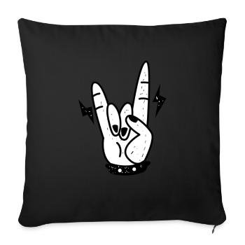 Awesome Rock And Roll Hand Sign Distressed Graphic - Sofa pillowcase 17,3'' x 17,3'' (45 x 45 cm) - black - Front