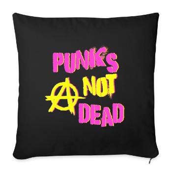 Punks Not Dead - Sofa pillowcase 17,3'' x 17,3'' (45 x 45 cm) - black - Front