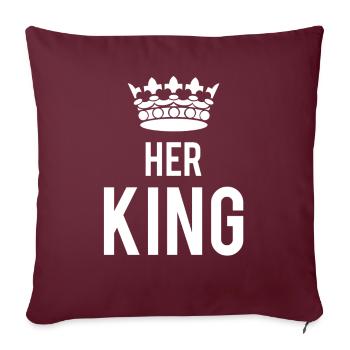 Son roi - Housse de coussin décorative 45 x 45 cm - bordeaux - Devant