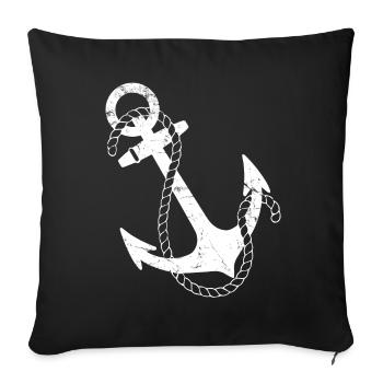 Retro Nautical Anchor - Sofa pillowcase 17,3'' x 17,3'' (45 x 45 cm) - black - Front