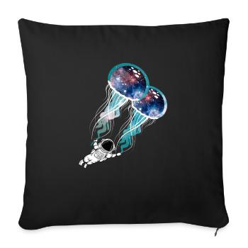 Nebula Galaxy Astronaut Outer Space Jellyfish - Sofa pillowcase 17,3'' x 17,3'' (45 x 45 cm) - black - Front
