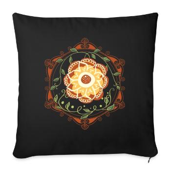 Motif floral T-shirt Premium Femme - Housse de coussin décorative 45 x 45 cm - noir - Devant