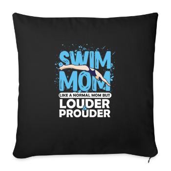 Nager maman athlète nager maman nageurs mère - Housse de coussin décorative 45 x 45 cm - noir - Devant