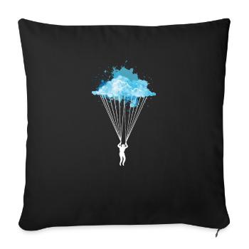 Chemise de parachutisme Cloud Skydiver Parachutisme - Housse de coussin décorative 45 x 45 cm - noir - Devant