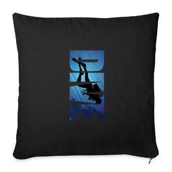 Plongée Typographie Plongée sous-marine Plongée plongeuse Cadeau - Housse de coussin décorative 45 x 45 cm - noir - Devant