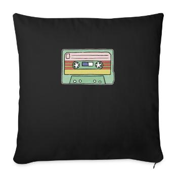 Retro Cassette Tape - Sofa pillowcase 17,3'' x 17,3'' (45 x 45 cm) - black - Front