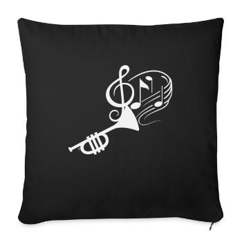 Awesome Trumpet Music Notes Musiker Instrument - Sofakissenbezug 45 x 45 cm - Schwarz - Vorne