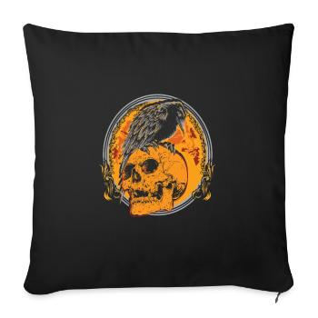 Raven Skull Art Ornamental Bird Crow Animals - Sofa pillowcase 17,3'' x 17,3'' (45 x 45 cm) - black - Front