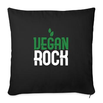 Vegan Rock Vegetarian Veganism Wellness Healthy - Sofa pillowcase 17,3'' x 17,3'' (45 x 45 cm) - black - Front